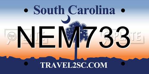NEM733 South Carolina License Plate