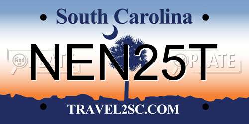 NEN25T South Carolina License Plate