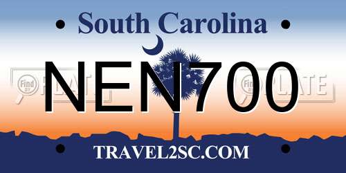 NEN700 South Carolina License Plate