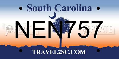 NEN757 South Carolina License Plate