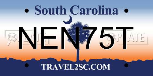 NEN75T South Carolina License Plate