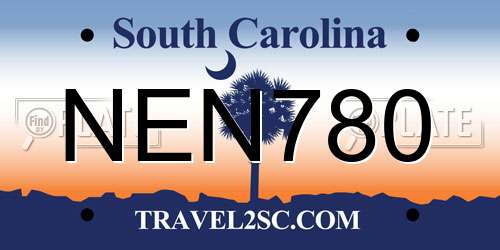 NEN780 South Carolina License Plate