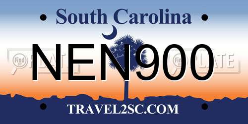 NEN900 South Carolina License Plate