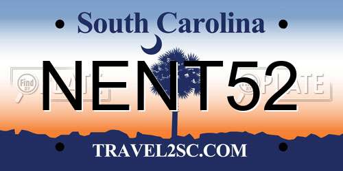 NENT52 South Carolina License Plate