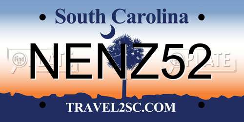 NENZ52 South Carolina License Plate