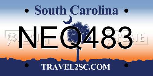 NEQ483 South Carolina License Plate