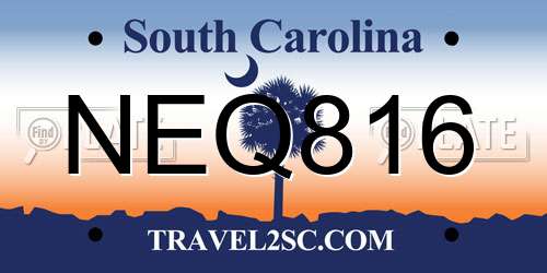 NEQ816 South Carolina License Plate