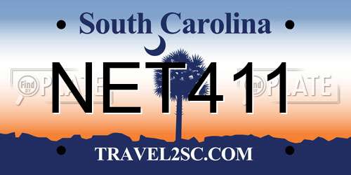 NET411 South Carolina License Plate