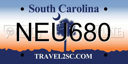 NEU680 South Carolina License Plate