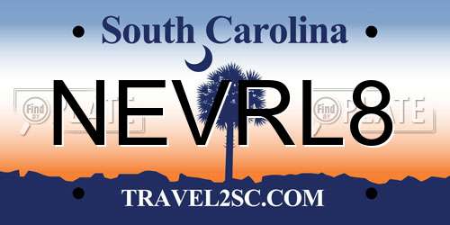 NEVRL8 South Carolina License Plate