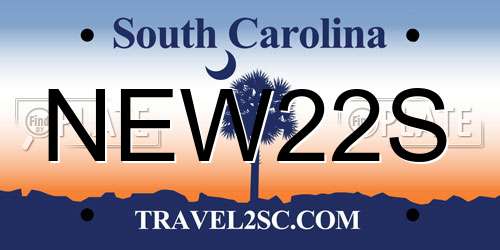 NEW22S South Carolina License Plate