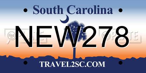 NEW278 South Carolina License Plate
