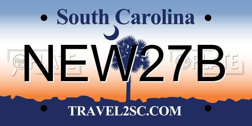 NEW27B South Carolina License Plate