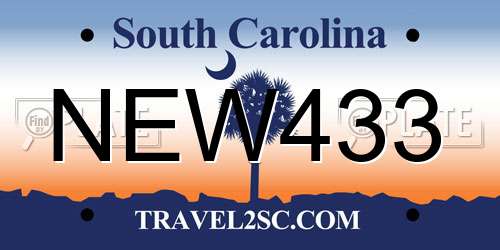 NEW433 South Carolina License Plate