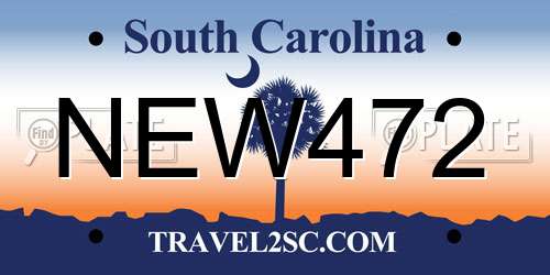 NEW472 South Carolina License Plate