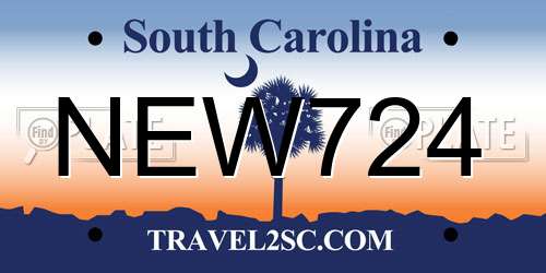 NEW724 South Carolina License Plate