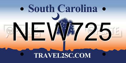 NEW725 South Carolina License Plate