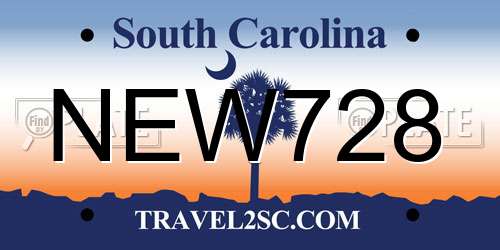 NEW728 South Carolina License Plate