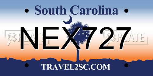 NEX727 South Carolina License Plate