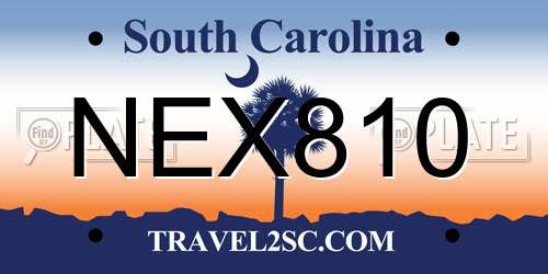 NEX810 South Carolina License Plate