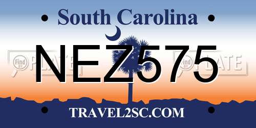 NEZ575 South Carolina License Plate