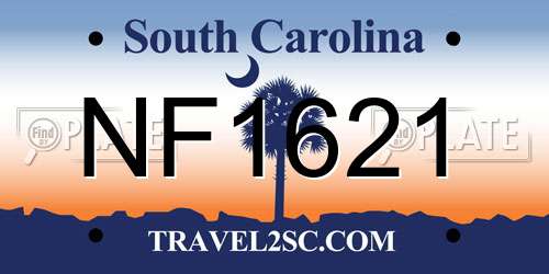 NF1621 South Carolina License Plate