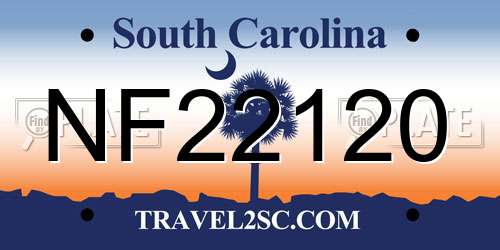 NF22120 South Carolina License Plate