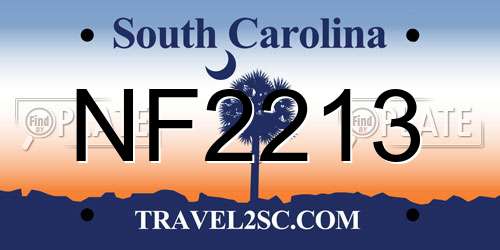 NF2213 South Carolina License Plate
