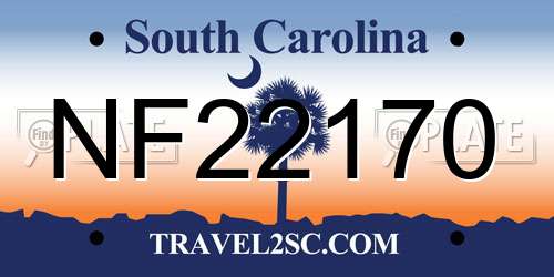 NF22170 South Carolina License Plate