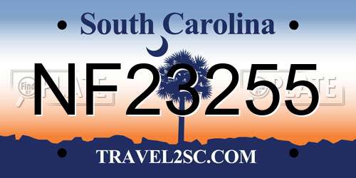 NF23255 South Carolina License Plate