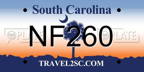 NF260 South Carolina License Plate