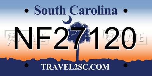 NF27120 South Carolina License Plate