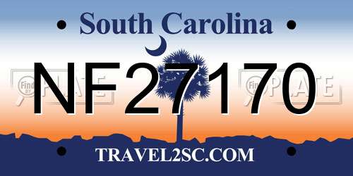 NF27170 South Carolina License Plate
