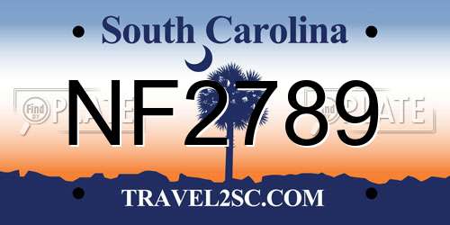 NF2789 South Carolina License Plate