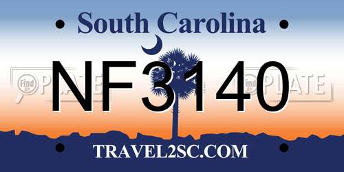 NF3140 South Carolina License Plate