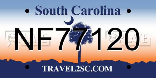 NF77120 South Carolina License Plate