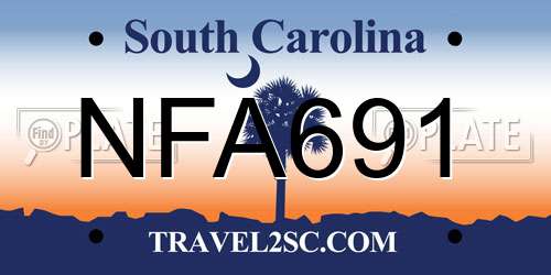 NFA691 South Carolina License Plate