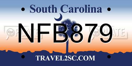 NFB879 South Carolina License Plate