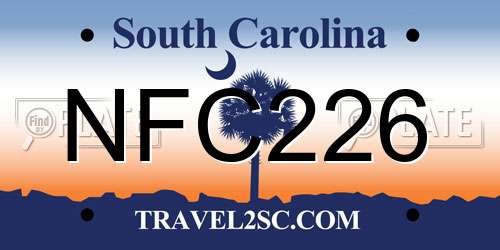 NFC226 South Carolina License Plate