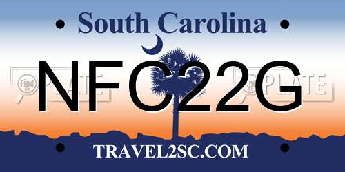 NFC22G South Carolina License Plate