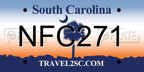 NFC271 South Carolina License Plate
