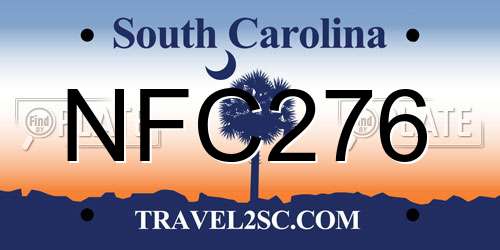 NFC276 South Carolina License Plate