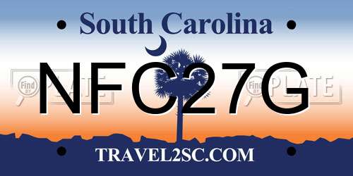 NFC27G South Carolina License Plate