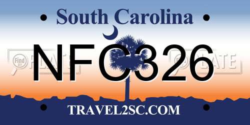 NFC326 South Carolina License Plate