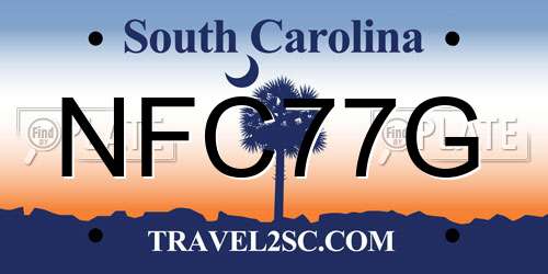 NFC77G South Carolina License Plate