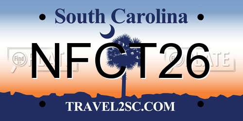 NFCT26 South Carolina License Plate