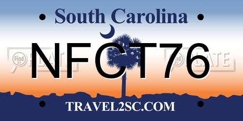 NFCT76 South Carolina License Plate