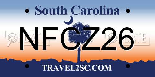 NFCZ26 South Carolina License Plate