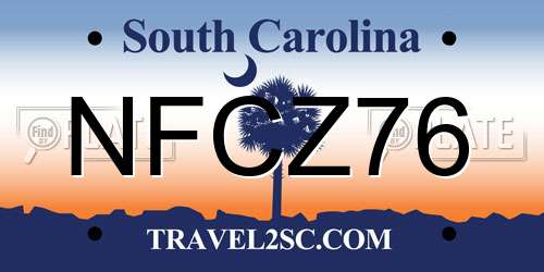 NFCZ76 South Carolina License Plate
