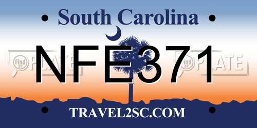 NFE371 South Carolina License Plate